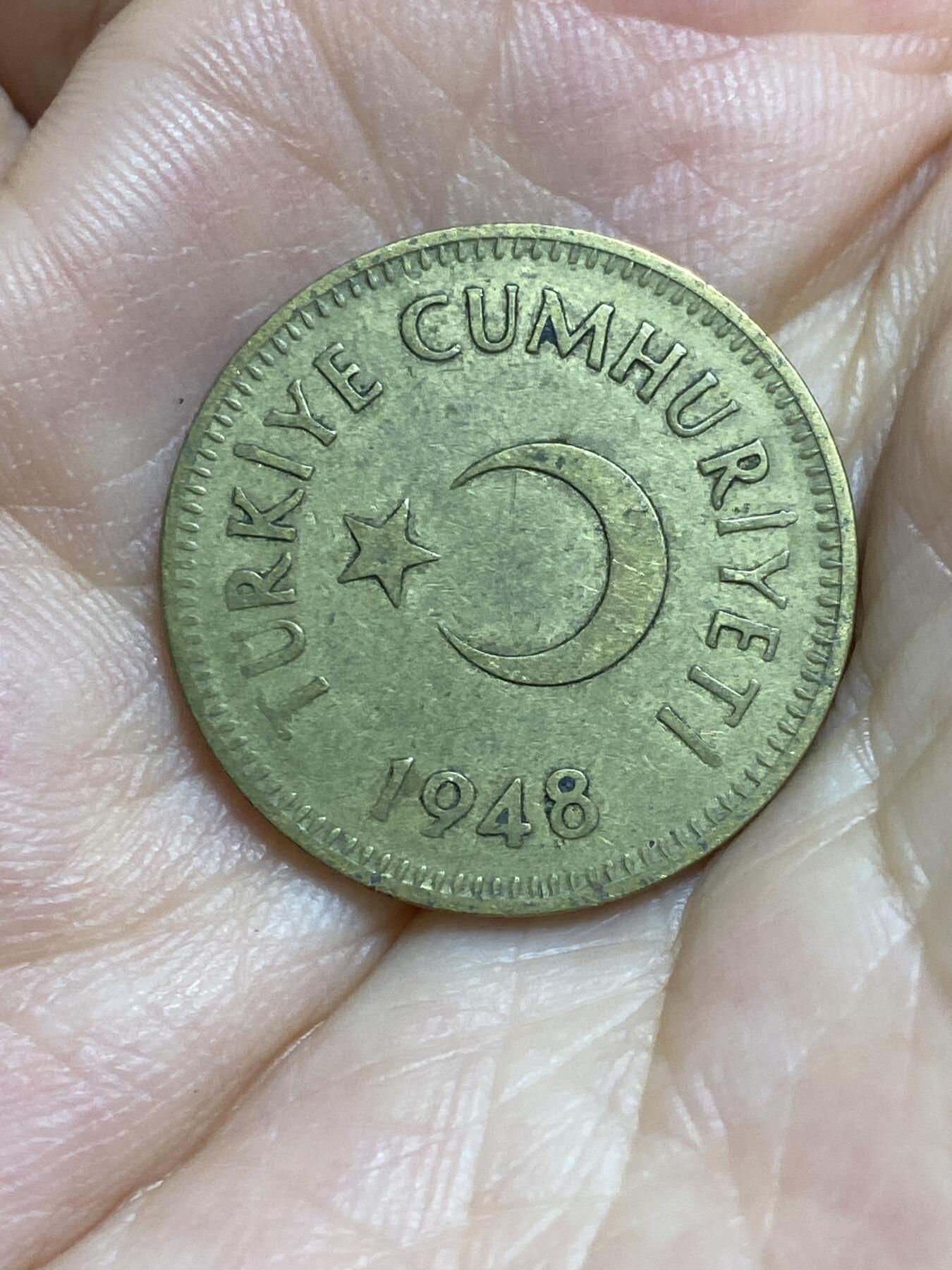 2025年第八十四场(总第一百一十场）外国好品散币(免佣金) 土耳其🇹🇷1948年25库鲁(建国后第四套，首发年)