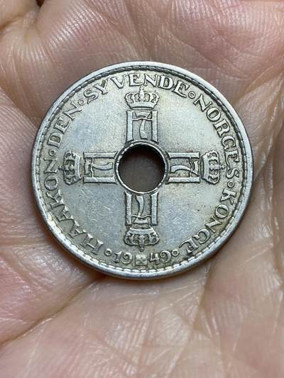 2025年第八十四场(总第一百一十场）外国好品散币(免佣金) 挪威🇳🇴1949年1克朗(哈康七世时期，第二版)