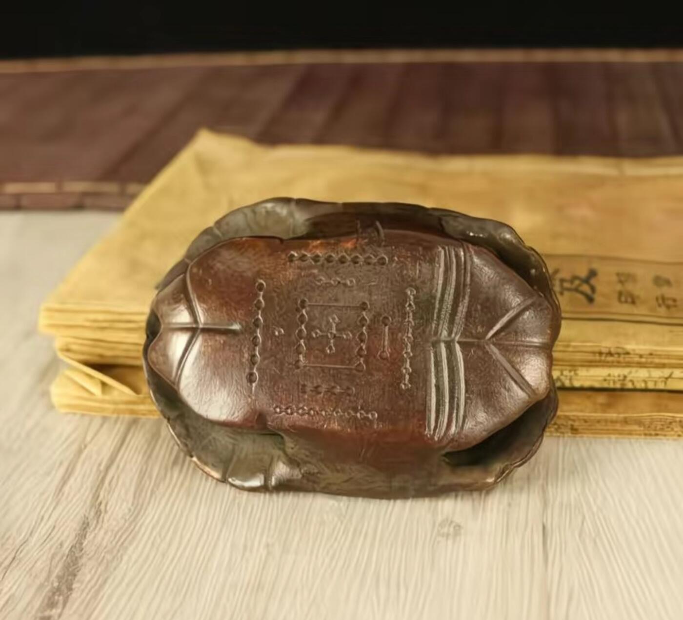 杂相专场 (做旧款)仿古铜合金龟壳富甲天下手把件