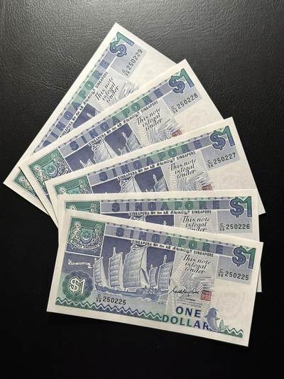 八十六场（降佣场） - 新加坡船版1$，5连号！无47号段，精美品种！