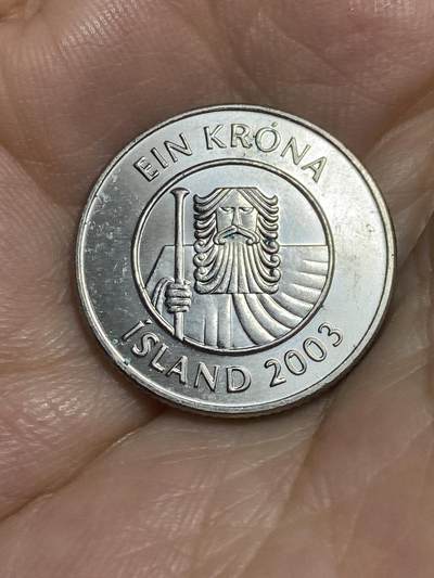2025年第八十四场(总第一百一十场）外国好品散币(免佣金) 冰岛🇮🇸2003年1克朗(镀镍钢材质有磁版)