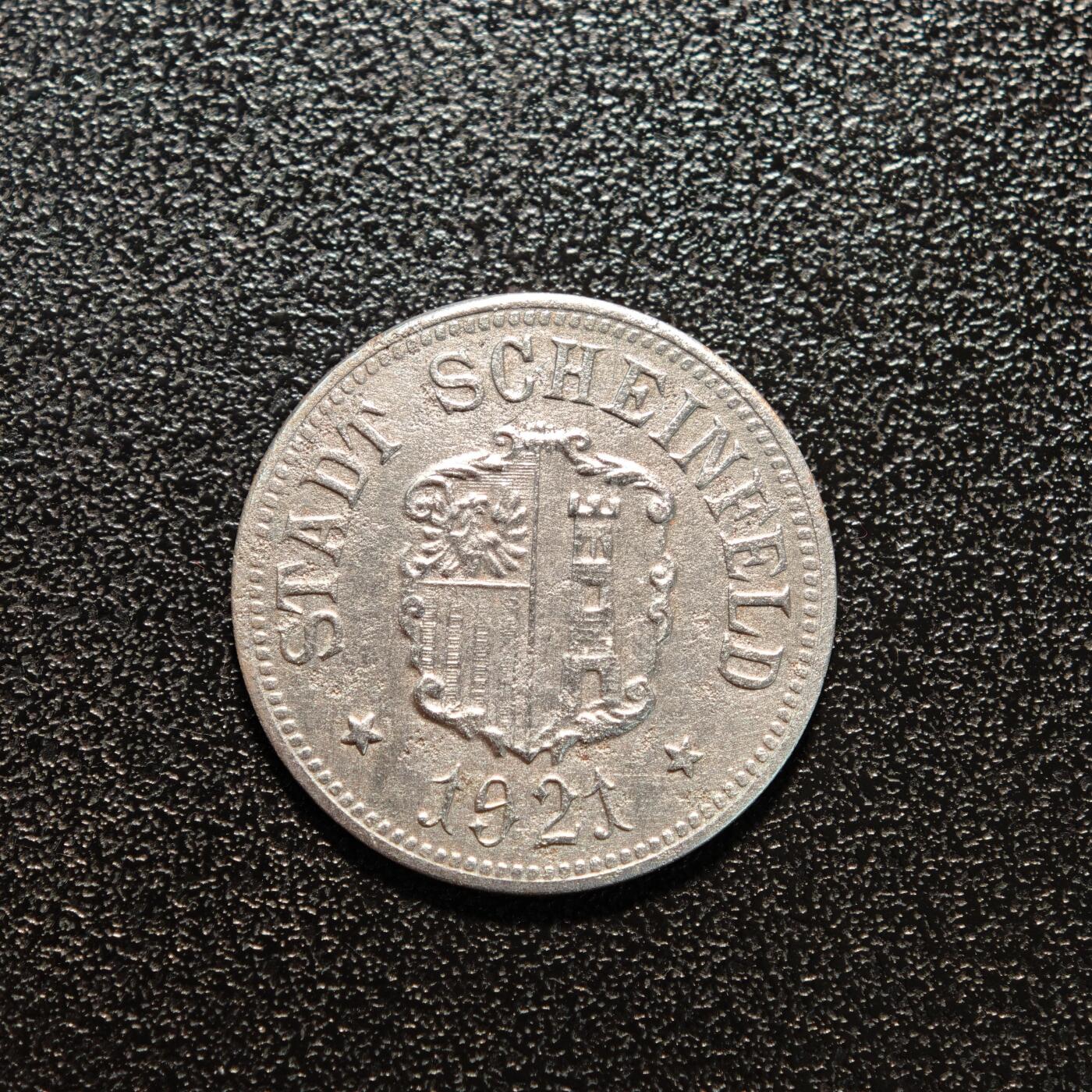 【德藏】世界币章拍卖第144期（拍品征集中~欢迎藏友联系） 稀少 1921年 德国紧急时期施泰格沃尔德50铁币 直径约：22.4mm；重约：3g