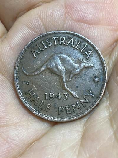 2025年第八十四场(总第一百一十场）外国好品散币(免佣金) - 澳大利亚🇦🇺1943年半便士(乔治六世第二版)