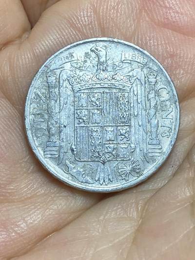 2025年第八十四场(总第一百一十场）外国好品散币(免佣金) 西班牙🇪🇸1953年10分(国民政府时期，实际为佛朗哥控制，关门年)