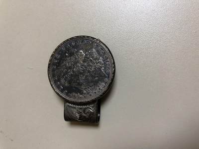 CSIS-GREAT评级精品钱币拍卖第三百一十四期 - 美国1921年摩根自由女神老银币老银元老工雕花镶嵌带扣