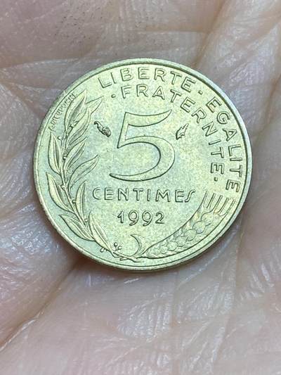 2025年第八十四场(总第一百一十场）外国好品散币(免佣金) - 原光好品–法国🇫🇷1992年5生丁(丰饶角加海豚标)
