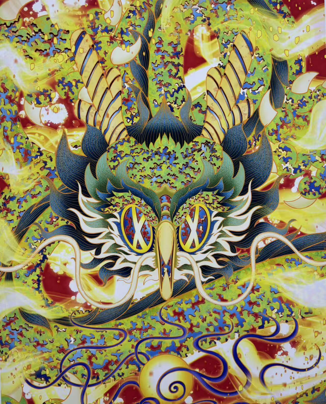 零元拍：歪歪亲笔签名 OWSON 系列作品装饰画，尺寸：55X39CM，无装裱