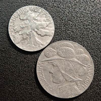【德藏】世界币章拍卖第144期（拍品征集中~欢迎藏友联系） - 2枚一组 德国紧急时期铁币套组 详细尺寸请看拍品介绍