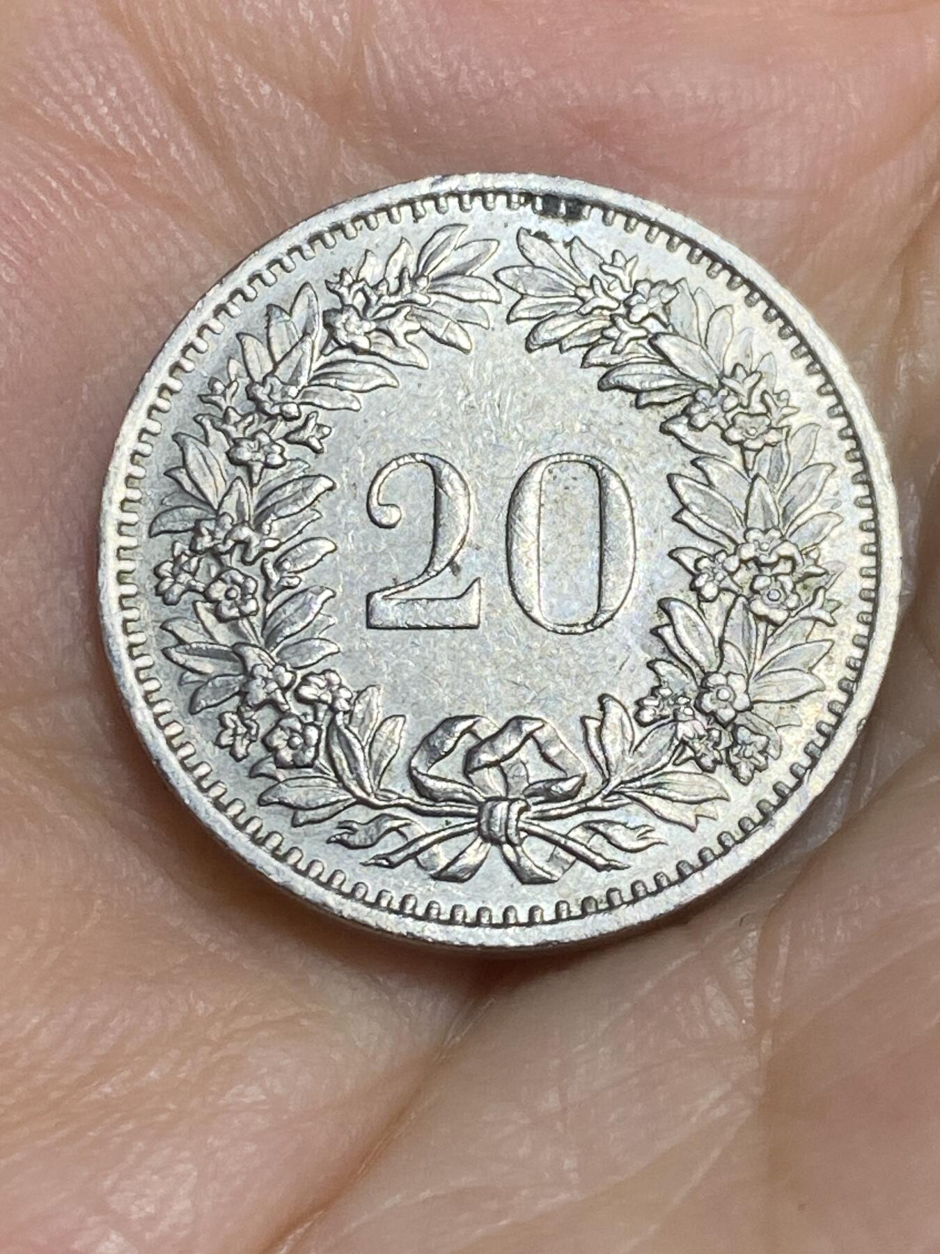 2025年第八十四场(总第一百一十场）外国好品散币(免佣金) 瑞士🇨🇭1975年20分(无标版本)