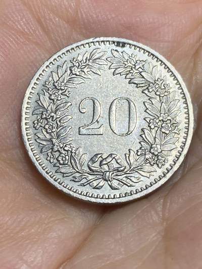 2025年第八十四场(总第一百一十场）外国好品散币(免佣金) - 瑞士🇨🇭1975年20分(无标版本)