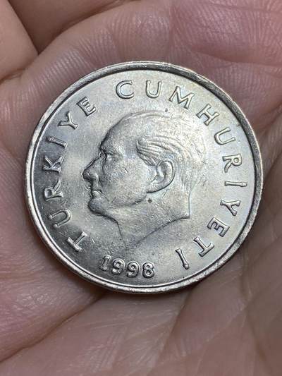 2025年第八十四场(总第一百一十场）外国好品散币(免佣金) 原光好品–土耳其🇹🇷1998年50000里拉厚重大币(建国后第八套流通硬币，最大面值)