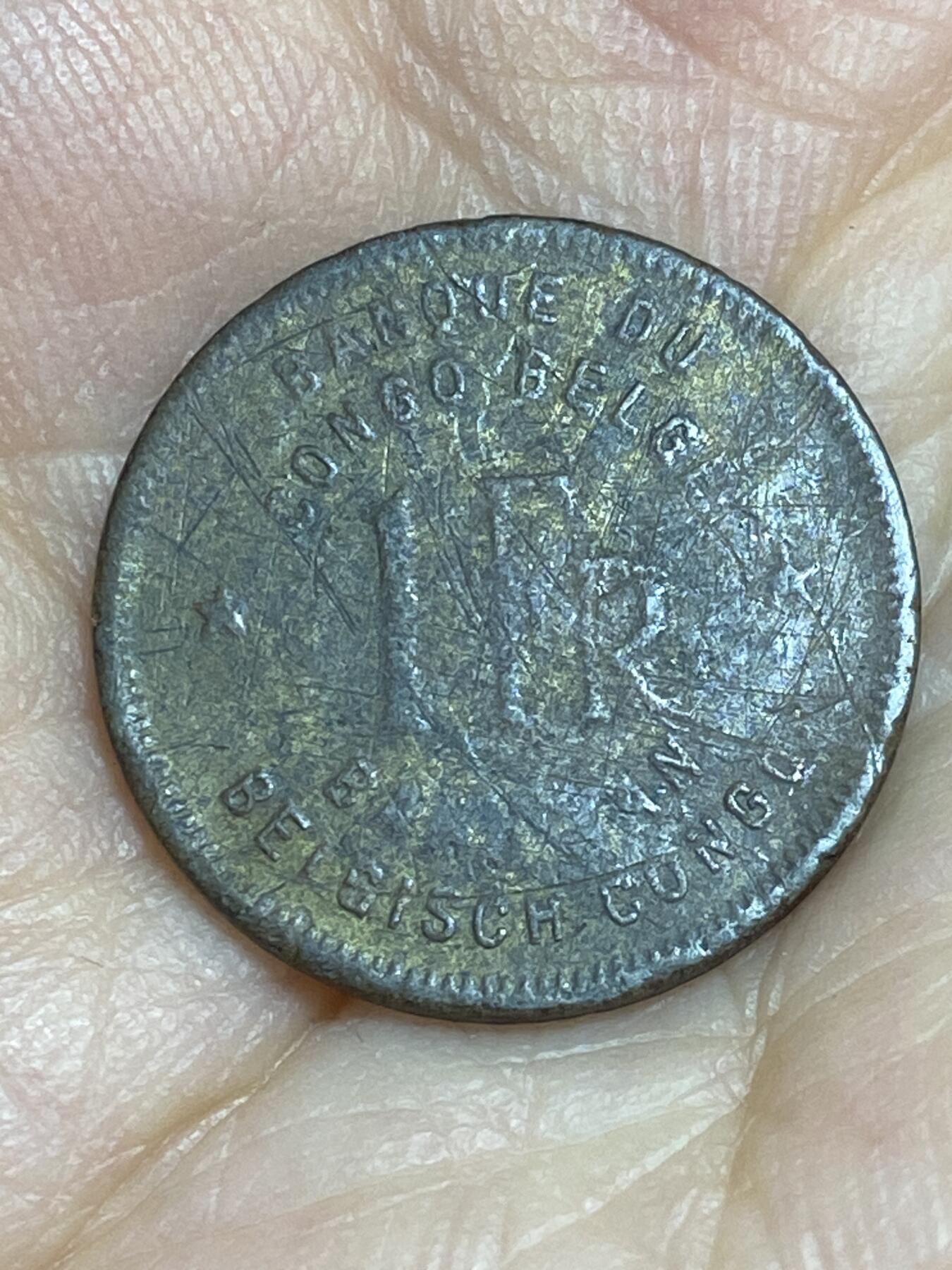 2025年第八十四场(总第一百一十场）外国好品散币(免佣金) 比属刚果1944年1法郎(首发年仅发行3年，黄铜材质)