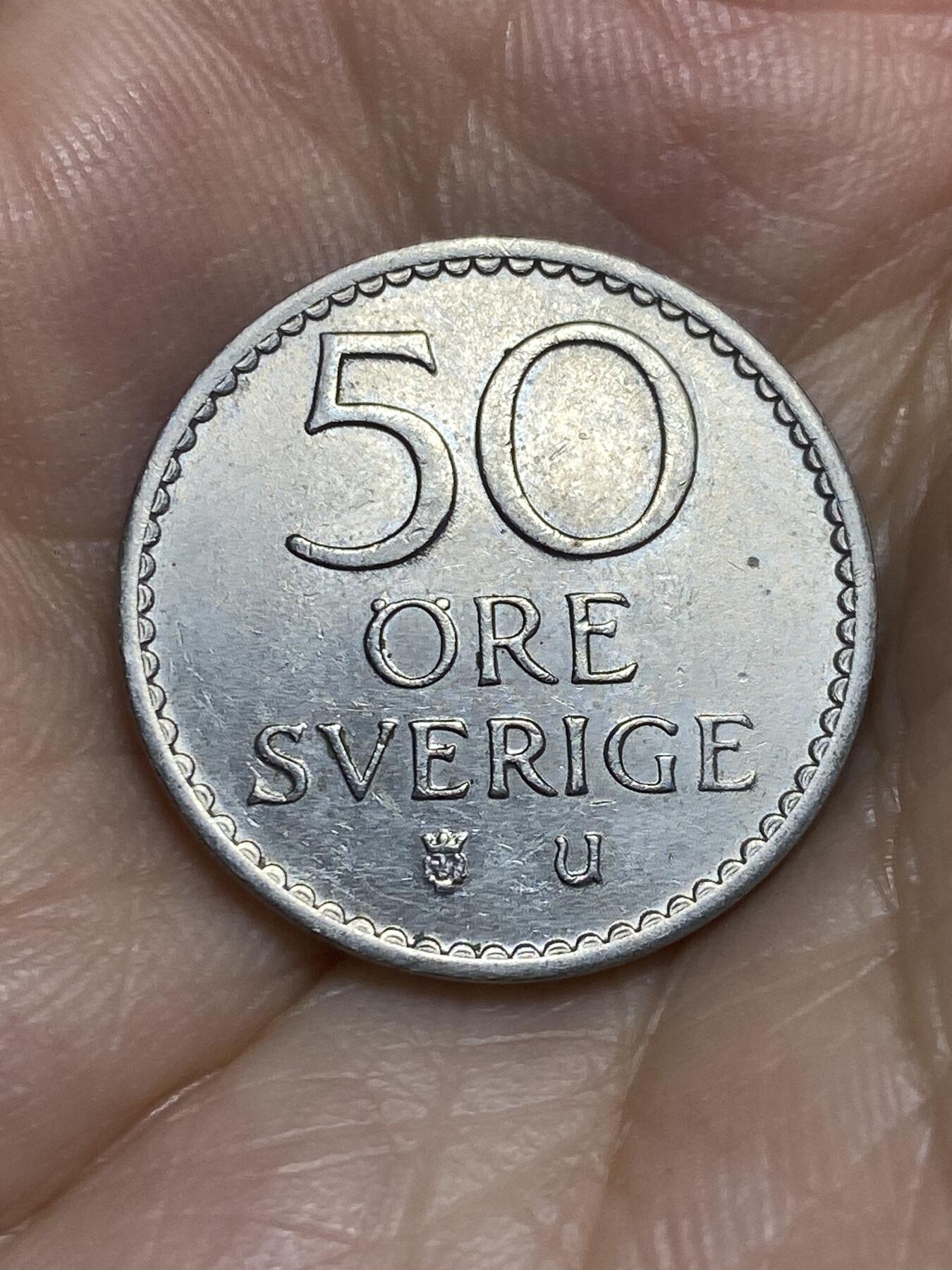 2025年第八十四场(总第一百一十场）外国好品散币(免佣金) 瑞典🇸🇪1970年50欧尔(古斯塔夫六世时期第二套，U标)
