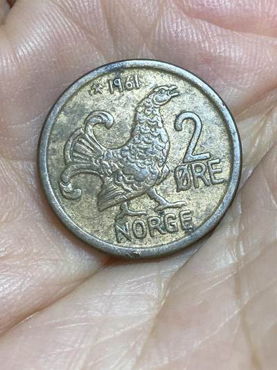 2025年第八十四场(总第一百一十场）外国好品散币(免佣金) - 挪威🇳🇴1961年2欧尔(奥拉夫五世时期第一套)