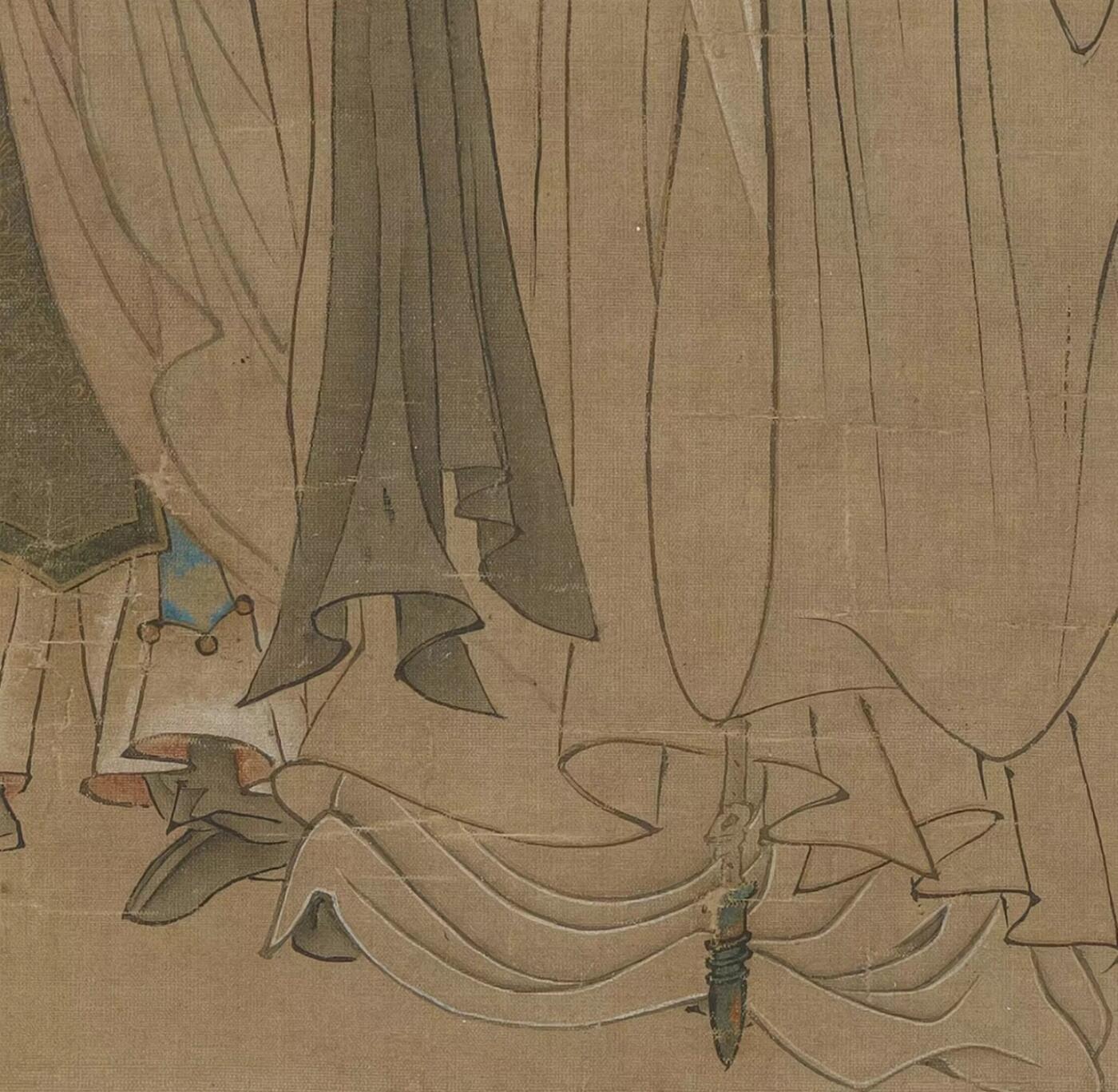 陈洪绶菩萨摩顶图  明代人物画微喷打印临摹画稿