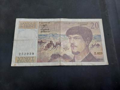 博彦收藏 AM 9月3日 8点钱币专场 - 1990 法国旧版20法郎 流通品