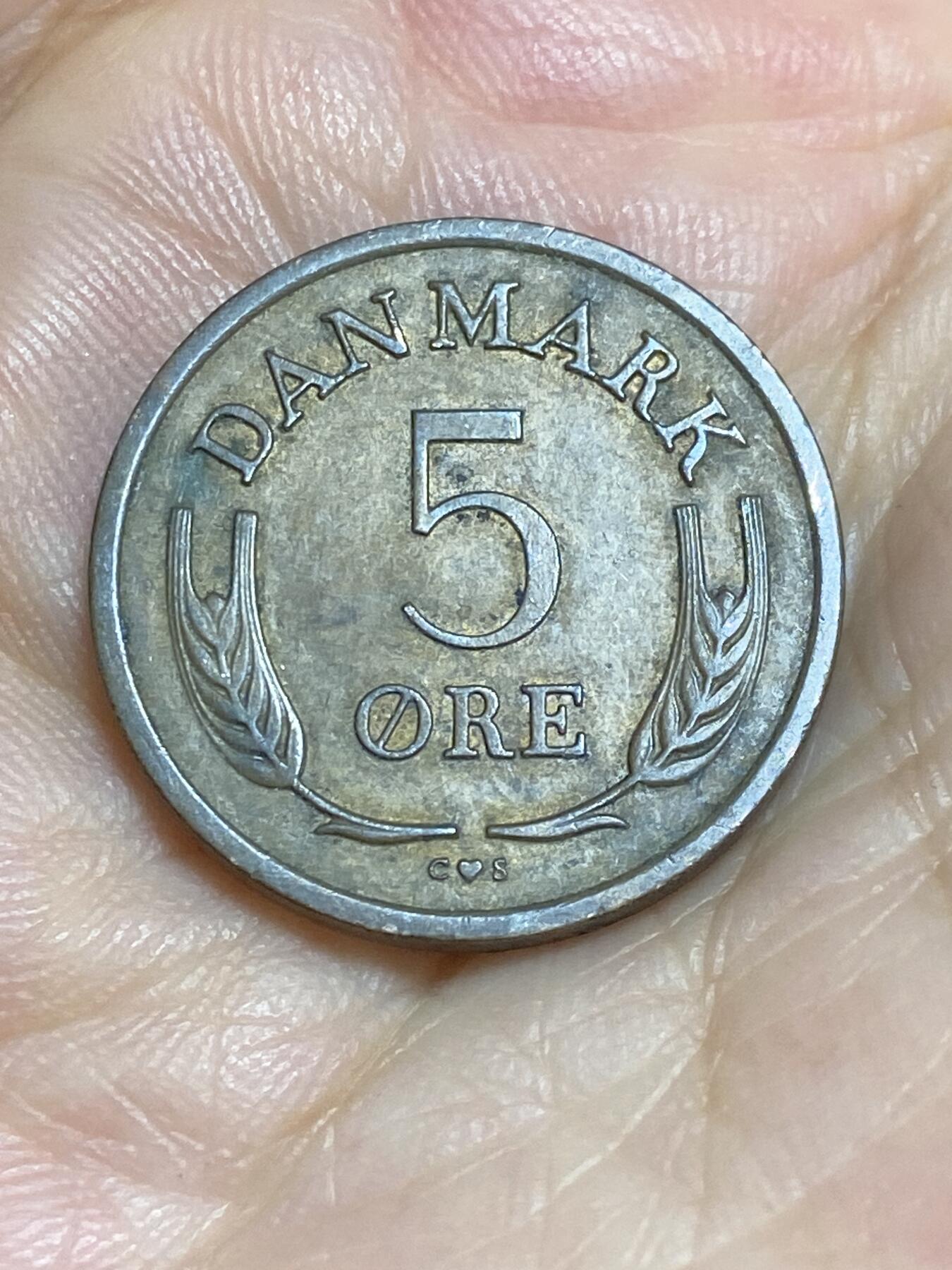 2025年第八十四场(总第一百一十场）外国好品散币(免佣金) 丹麦🇩🇰1964年5欧尔(弗雷德里克九世时期第三版，C; S版)
