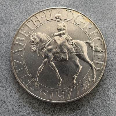 道一币馆币章第一百四十四场 - 英国1977年伊丽莎白二世登基25周年1克朗纪念币