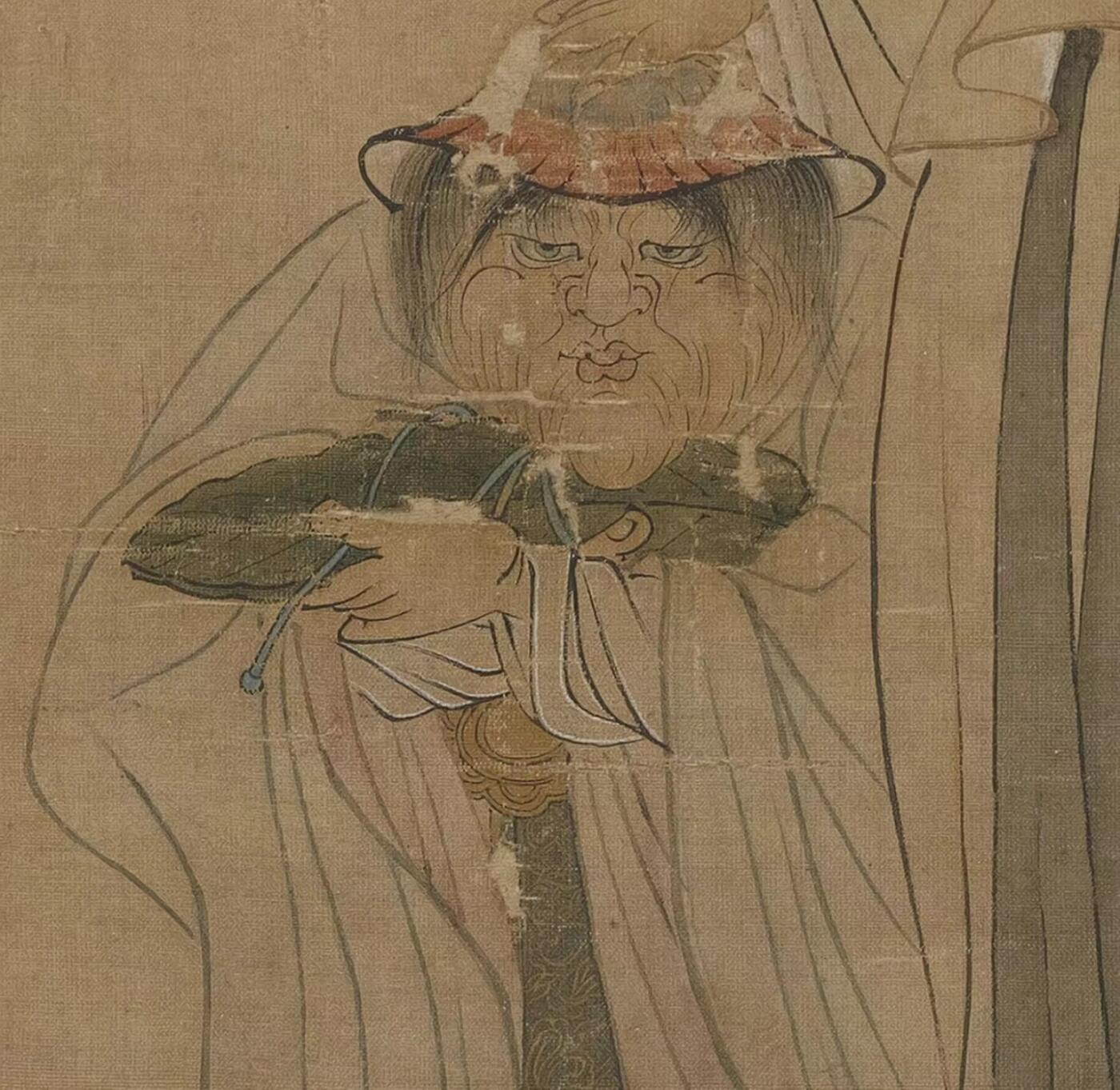 陈洪绶菩萨摩顶图  明代人物画微喷打印临摹画稿