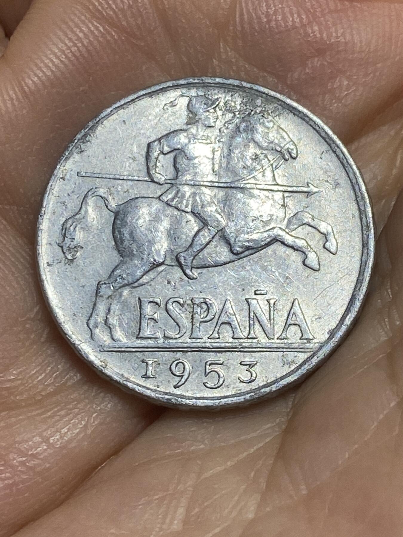 2025年第八十四场(总第一百一十场）外国好品散币(免佣金) 西班牙🇪🇸1953年10分(国民政府时期，实际为佛朗哥控制，关门年)