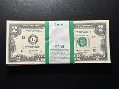八十六场（精选）全场顺丰包邮 - 2$一整刀，100张！纪念币！美元中最少见的面值