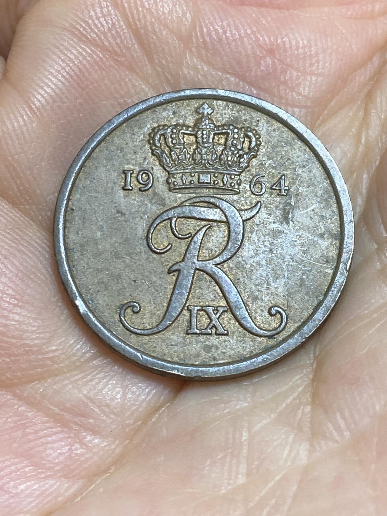 2025年第八十四场(总第一百一十场）外国好品散币(免佣金) 丹麦🇩🇰1964年5欧尔(弗雷德里克九世时期第三版，C; S版)