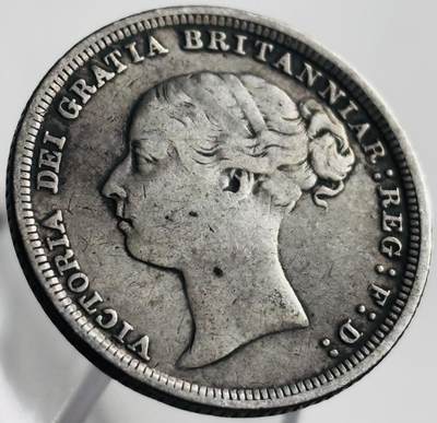 文馨钱币收藏第 269 场，长期接收代拍品 - 少见好品 1885 年英国维多利亚 6 便士银币