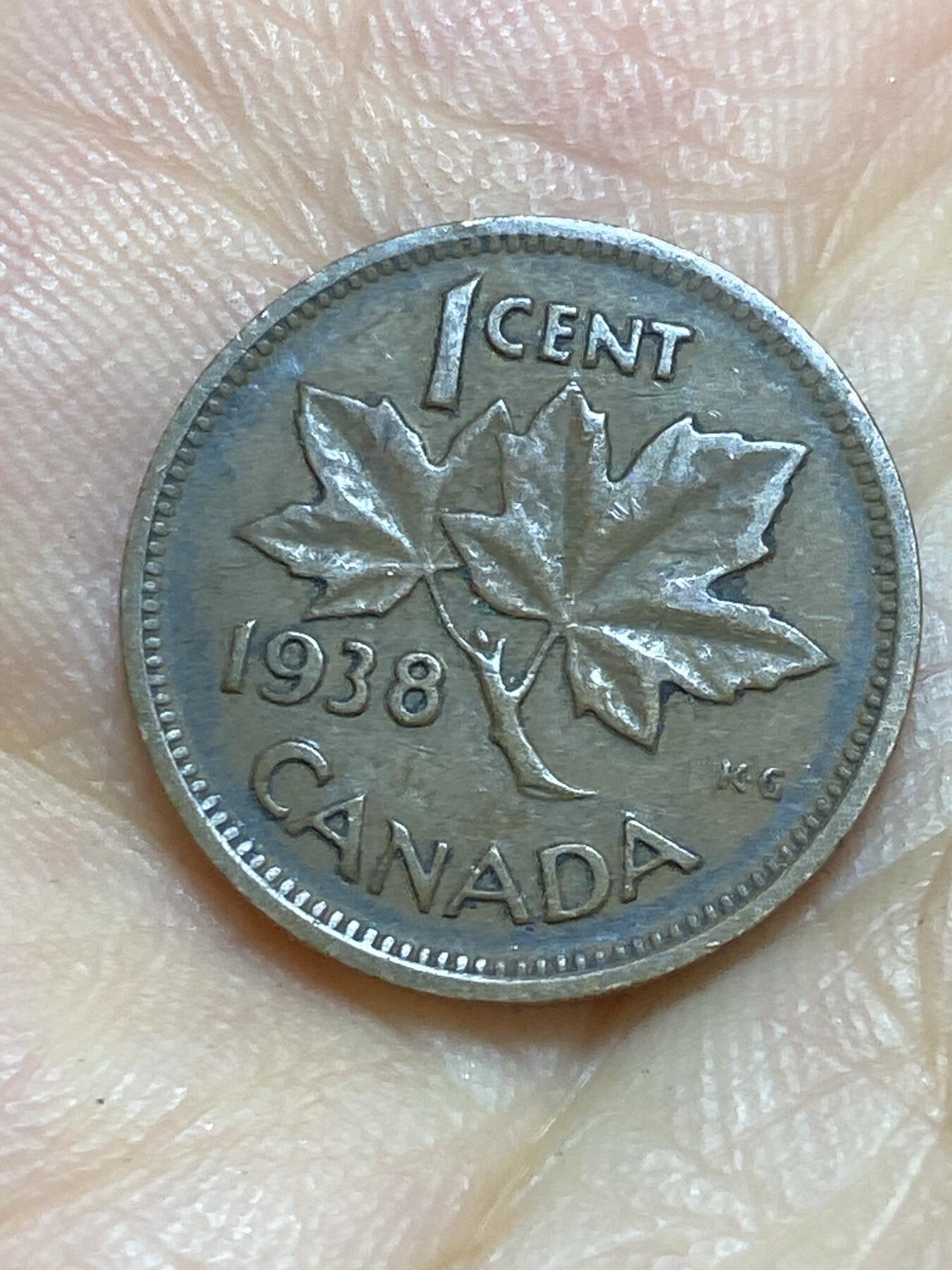 2025年第八十五场(总第一百一十一场）外国好品散币(免佣金) 加拿大🇨🇦1938年1分(乔治六世第一版，早期年份)