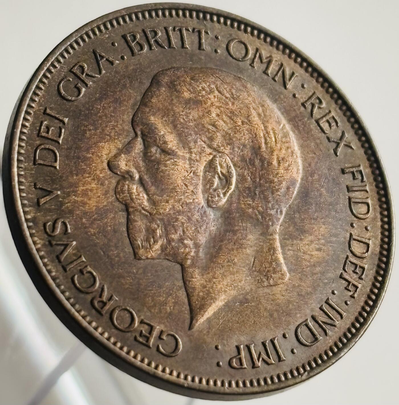 文馨钱币收藏第 269 场，长期接收代拍品 少见极美品 1935 年英国乔治五世 1 便士铜币