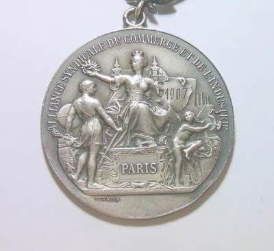 【银】法国1907年女神坐像 高浮雕精制大银章 40MM 23.5克 - 【银】法国1907年女神坐像 高浮雕精制大银章 40MM 23.5克