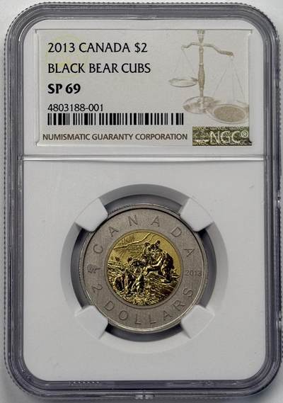 S&S Numismatic世界钱币-拍卖 第114期  - 加拿大2013年 野生动物幼崽系列-黑熊幼崽 2加元双色纪念币 NGC SP69