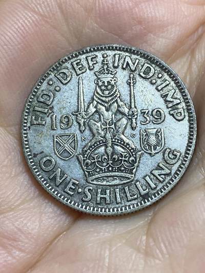 2025年第八十五场(总第一百一十一场）外国好品散币(免佣金) - 英国🇬🇧1939年1先令银币(乔治六世第一版，苏格兰坐狮版，500银)