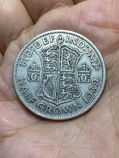 2025年第八十五场(总第一百一十一场）外国好品散币(免佣金) - 英国🇬🇧1939年半克朗银币(乔治六世第一版，500银)