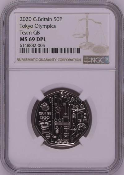 S&S Numismatic世界钱币-拍卖 第114期  - 英国2020年 东京奥运会代表队 50便士纪念币 NGC MS69 