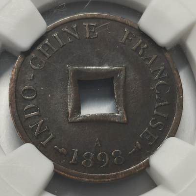 老蟹的宝藏🏴‍☠️ I - 法属印度1898A 2S铜币-key date,XF指导价270美元