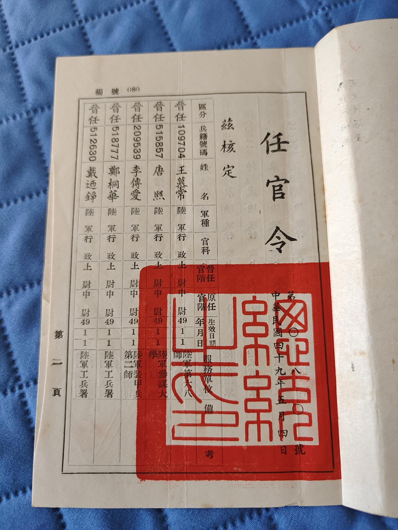 国民勋奖大会第六期 任官令（一共24页，谭善才同一人）