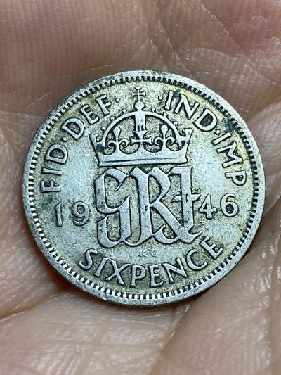 2025年第八十五场(总第一百一十一场）外国好品散币(免佣金) - 英国🇬🇧1946年6便士银币(乔治六世第一版，关门年，500银)