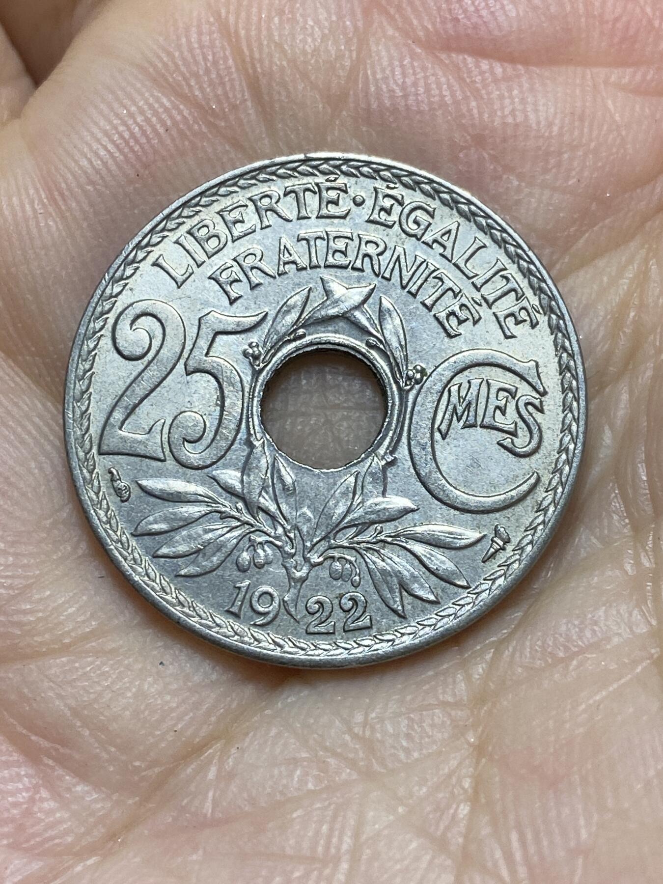 2025年第八十五场(总第一百一十一场）外国好品散币(免佣金) 好品–法国🇫🇷1922年25生丁