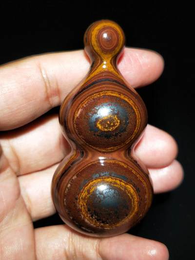 精品天眼石葫芦手把件(35035)尺寸77*37mm重量133.8g - 精品天眼石葫芦手把件(35035)尺寸77*37mm重量133.8g