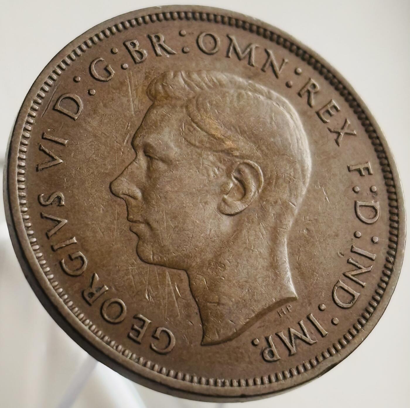 文馨钱币收藏第 269 场，长期接收代拍品 极美品 1939 年英国乔治六世 1 便士大铜币
