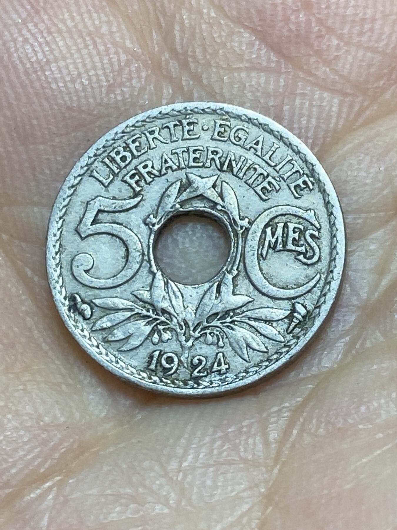 2025年第八十五场(总第一百一十一场）外国好品散币(免佣金) 法国🇫🇷1924年5生丁