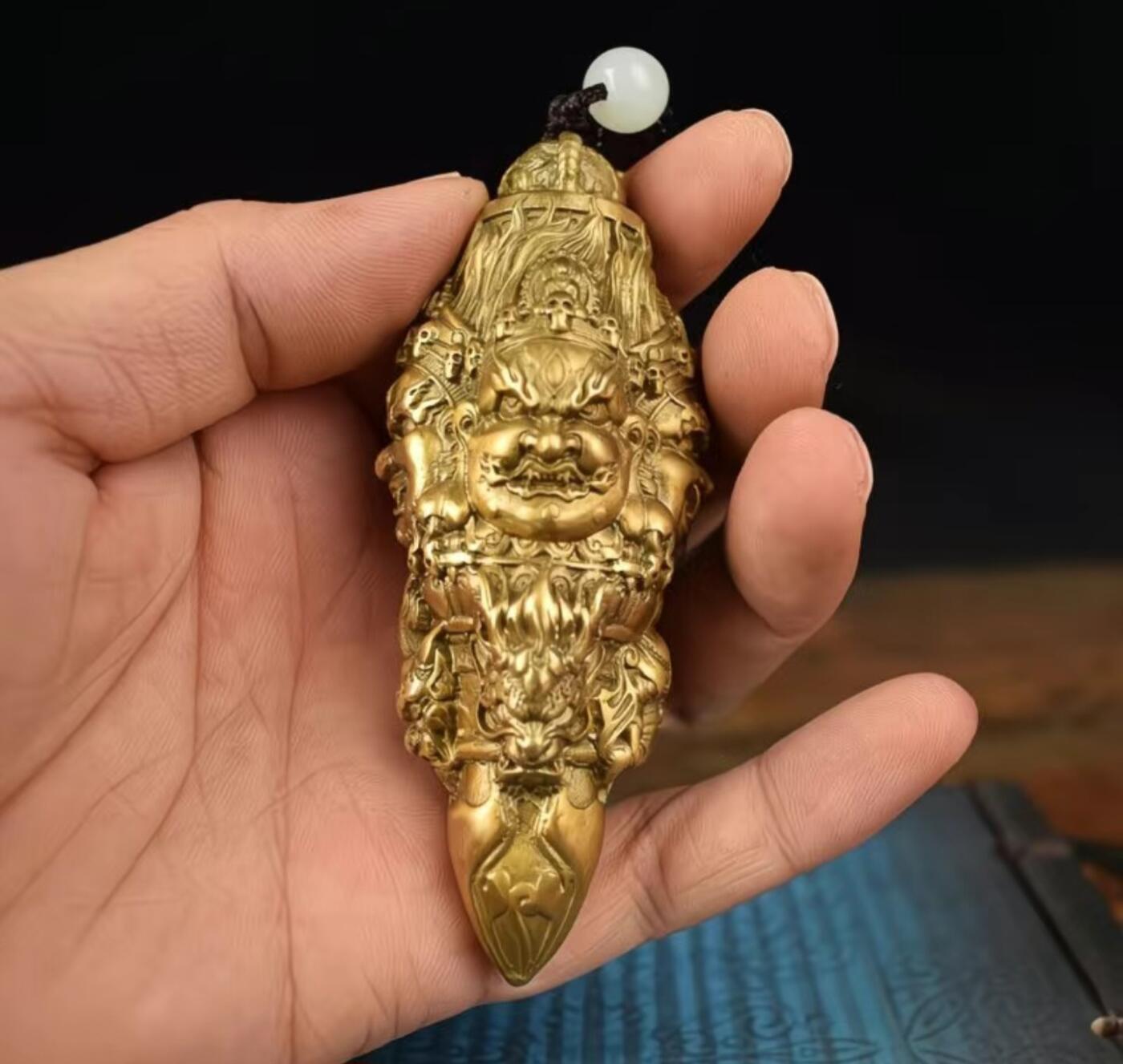 纯铜金刚降魔杵手把件 