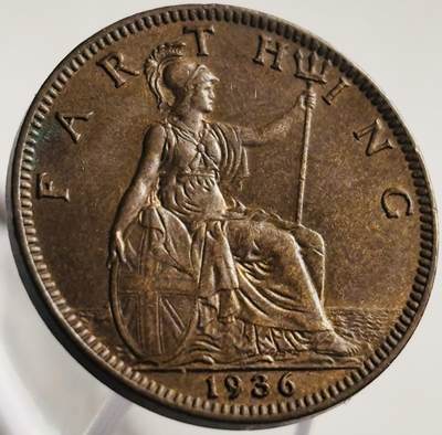 文馨钱币收藏第 269 场，长期接收代拍品 - 极美品 1936 年英国乔治五世法新铜币