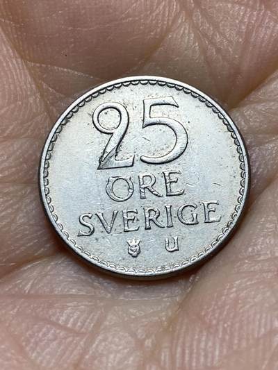 2025年第八十五场(总第一百一十一场）外国好品散币(免佣金) - 瑞典🇸🇪1962年25欧尔(古斯塔夫六世时期，第二版首发年)