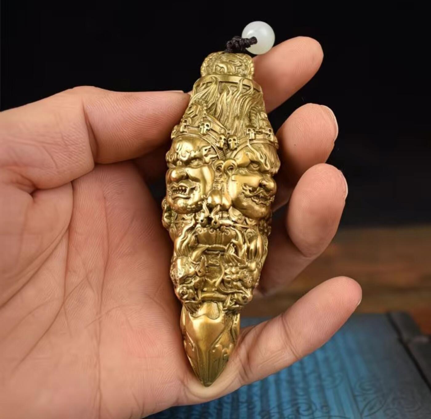 纯铜金刚降魔杵手把件 
