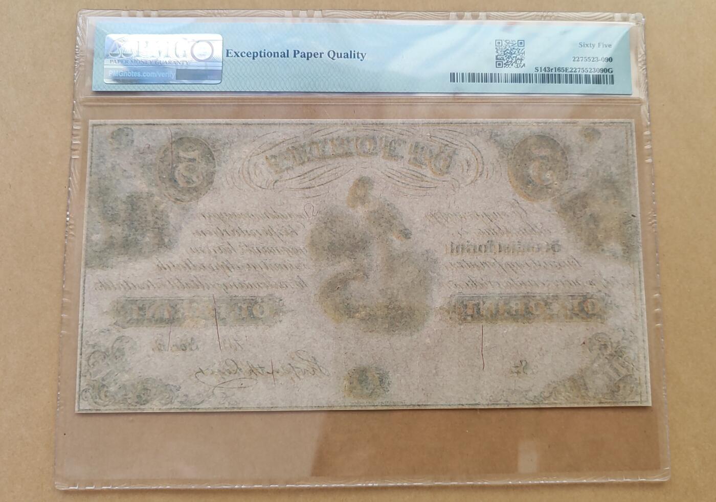 PMG65EPQ 匈牙利 1852年5福林173年老钞