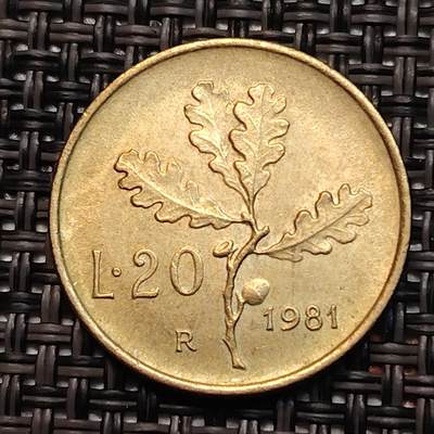 布加迪🐬～世界钱币(上海)🌾第 239 期 /  各国套币和散币 - 意大利🇮🇹 1981年 20里拉
