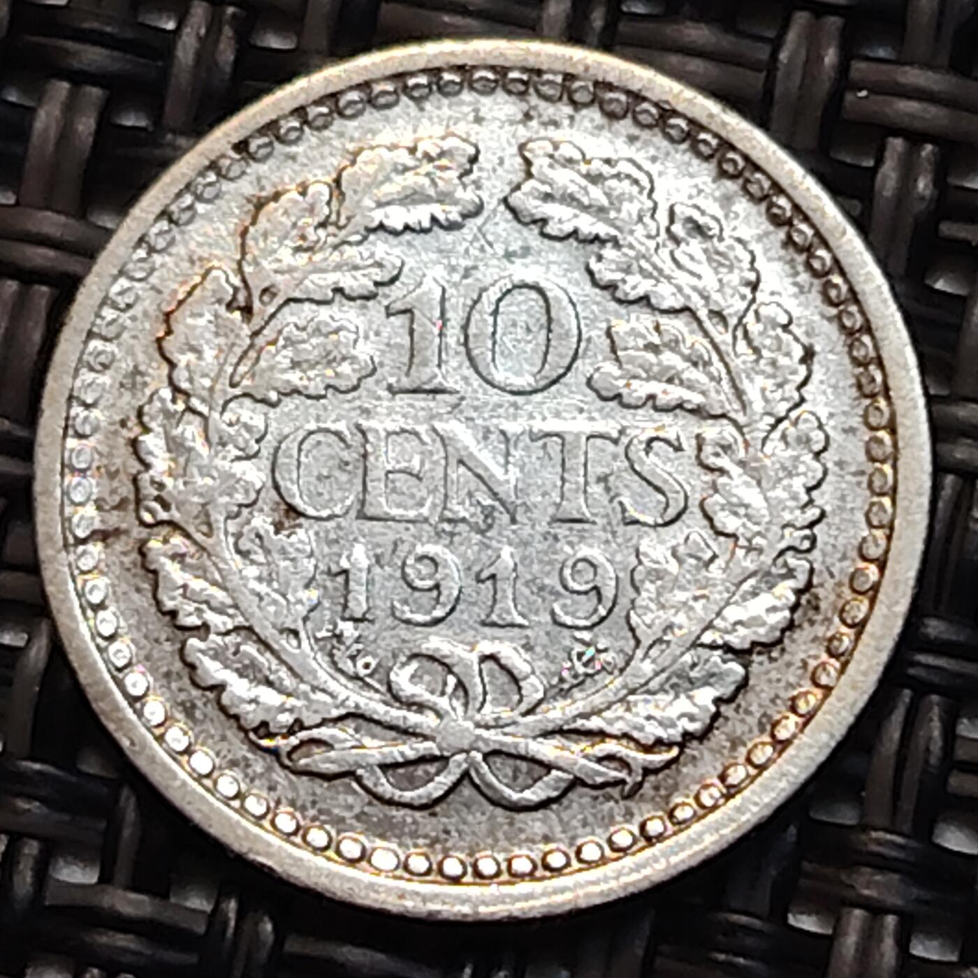 布加迪🐬～世界钱币(上海)🌾第 239 期 /  各国套币和散币 荷兰🇳🇱 1919年 10分 银币