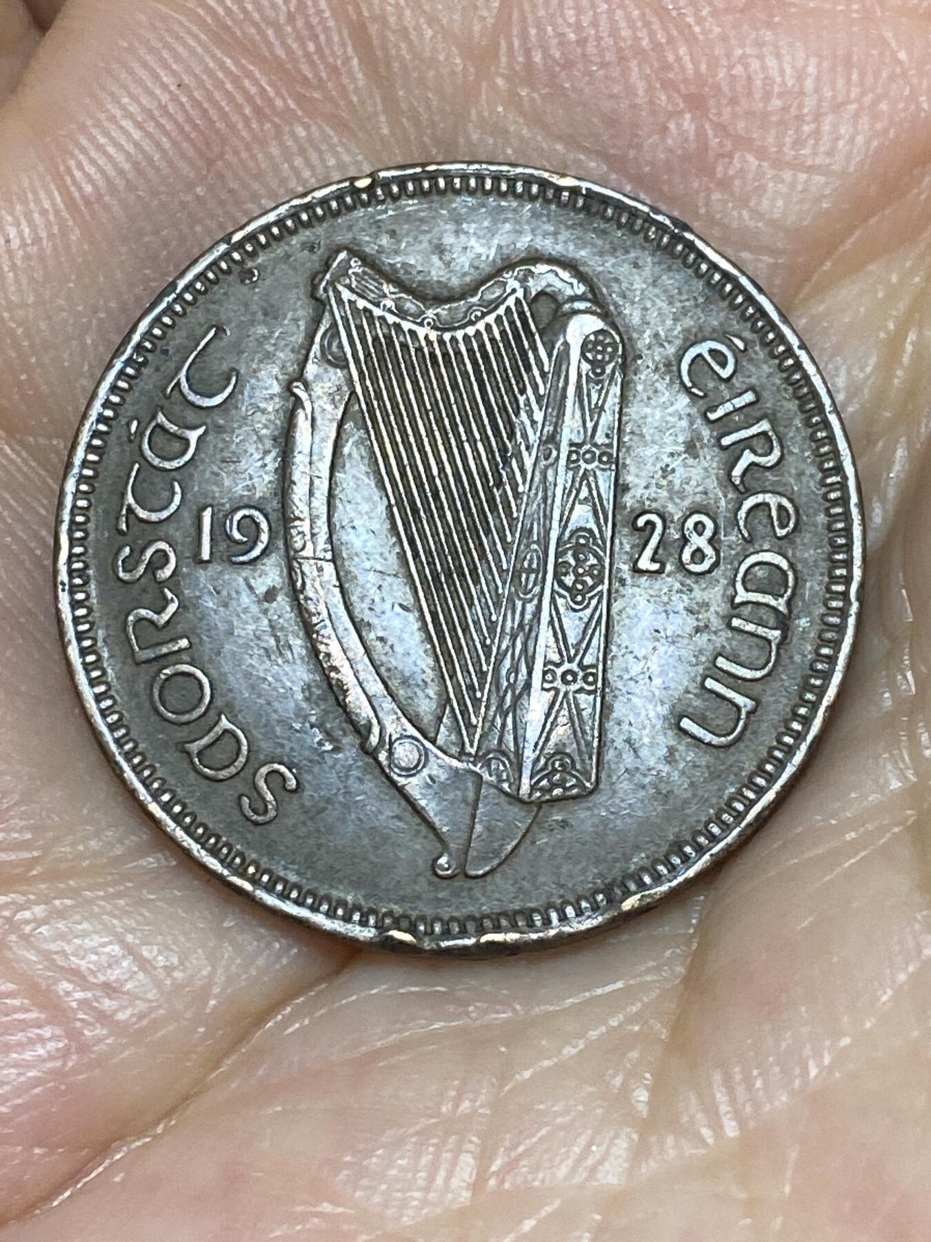 2025年第八十五场(总第一百一十一场）外国好品散币(免佣金) 爱尔兰🇮🇪1928年1/2便士(自由邦时期，第一套流通硬币首发年)