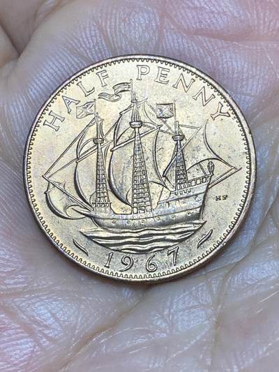2025年第八十五场(总第一百一十一场）外国好品散币(免佣金) - 好品–英国🇬🇧1967年半便士(伊丽莎白二世青年桂冠，第二版)